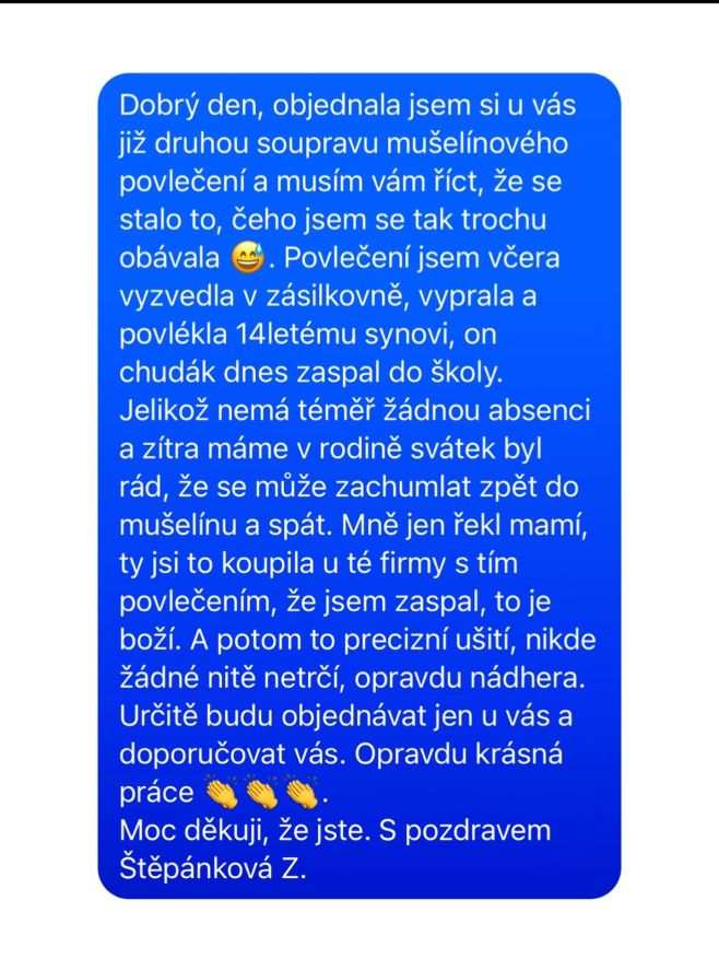 Tak tahle recenze nás potěšila i pobavila zároveň. 😊😃 Děkujeme. ♥️ #ceskafirma #ceskyvyrobek #povleceni #bytovydesign...